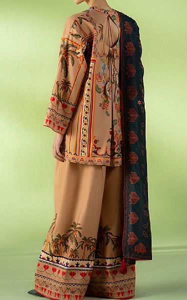 Saira Rizwan Beige Cambric Suit | Pakistani Lawn Dress in USA- Image 2