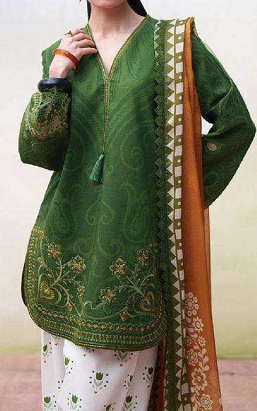 Saira Rizwan Green Lawn Suit | Pakistani Lawn Dress in USA- Image 2
