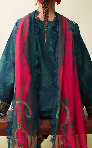 Saira Rizwan Teal Lawn Suit | Pakistani Lawn Dress in USA- Image 2