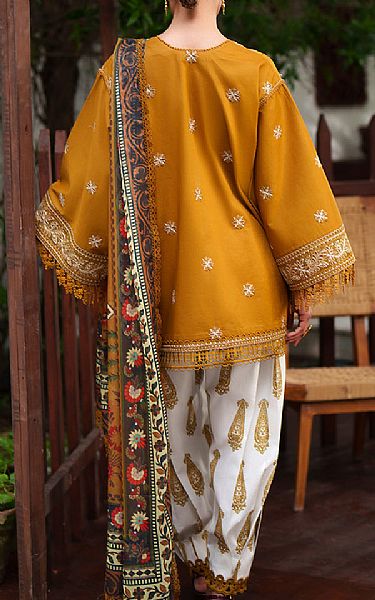 Saira Rizwan Mustard/Off White Lawn Suit | Pakistani Lawn Dress in USA- Image 2