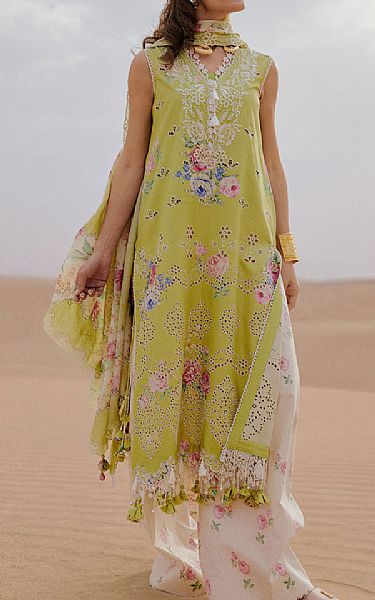 Saira Rizwan Lime Green Lawn Suit | Pakistani Lawn Dress in USA- Image 1