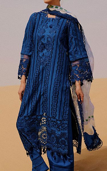 Saira Rizwan Dark Blue Lawn Suit | Pakistani Lawn Dress in USA- Image 1