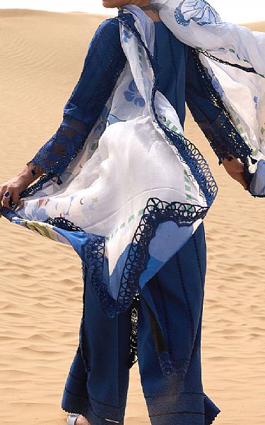 Saira Rizwan Dark Blue Lawn Suit | Pakistani Lawn Dress in USA- Image 2