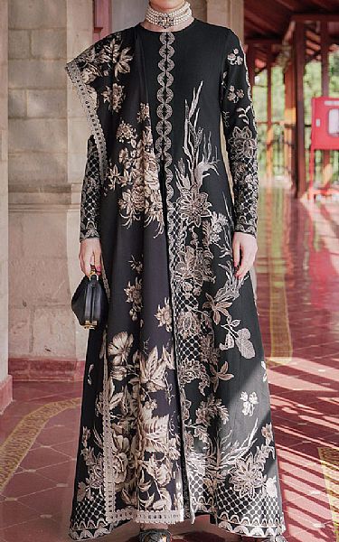 Saira Rizwan Black Khaddar Suit | Pakistani Winter Dresses- Image 1