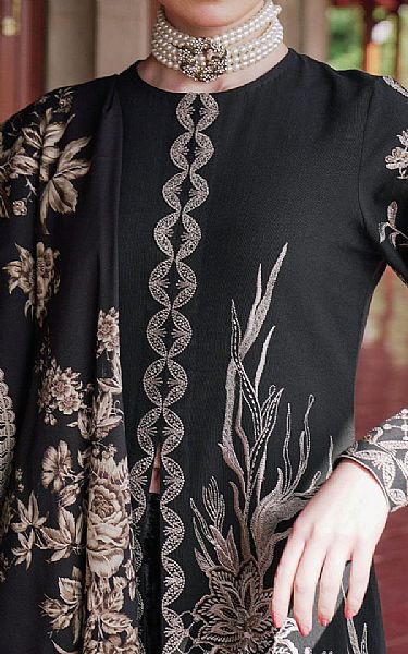 Saira Rizwan Black Khaddar Suit | Pakistani Winter Dresses- Image 2