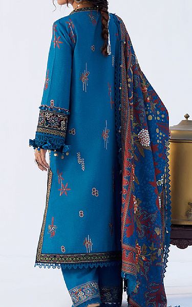 Saira Rizwan Blue Karandi Suit | Pakistani Winter Dresses in USA- Image 2