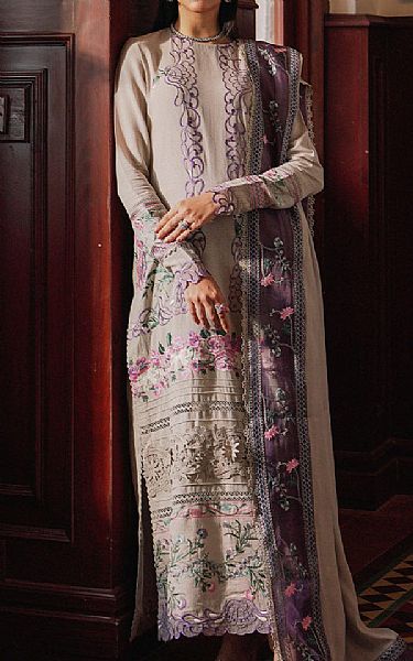 Saira Rizwan Grey Karandi Suit | Pakistani Winter Dresses- Image 1