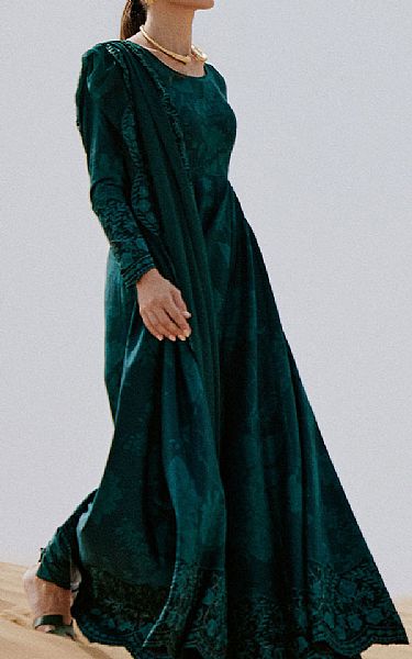 Saira Rizwan Teal Lawn Suit | Pakistani Lawn Dress in USA- Image 1