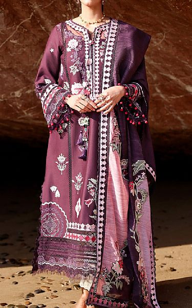 Saira Shakira Plum Lawn Suit | Pakistani Lawn Dress in USA- Image 1