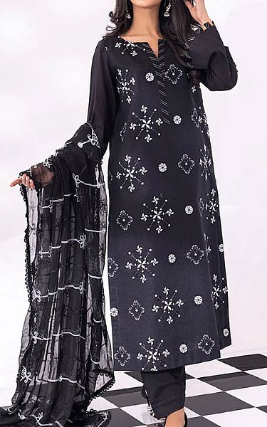 Salitex Black Lawn Suit | Pakistani Dresses in USA- Image 1