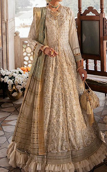 Ivory Chiffon Suit | Salitex Pakistani Chiffon Dresses