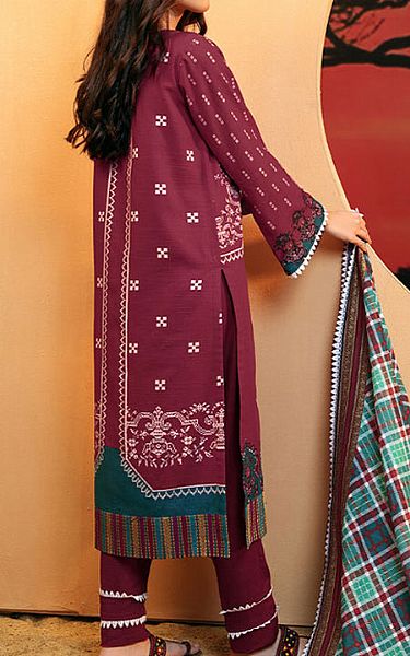 Salitex Crimson Khaddar Suit | Pakistani Winter Dresses- Image 2