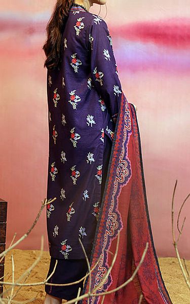Salitex Navy Blue Khaddar Suit | Pakistani Dresses in USA- Image 2