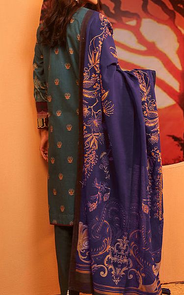 Salitex Teal Khaddar Suit | Pakistani Dresses in USA- Image 2