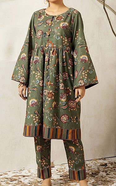 Salitex Reseda Green Khaddar Kurti | Pakistani Winter Dresses- Image 1