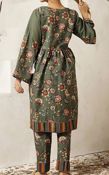 Salitex Reseda Green Khaddar Kurti | Pakistani Winter Dresses- Image 2