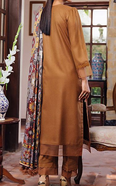 Bronze Leather Suit | Salitex Pakistani Winter Dresses