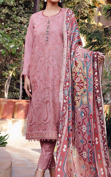 Salitex Tea Rose Leather Suit | Pakistani Winter Dresses- Image 1