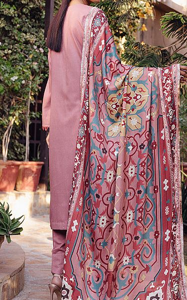 Salitex Tea Rose Leather Suit | Pakistani Winter Dresses- Image 2
