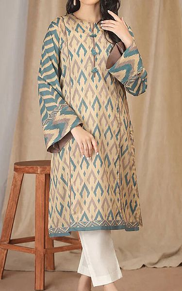 Salitex Beige Lawn Kurti | Pakistani Dresses in USA- Image 1