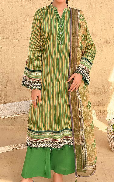 Salitex Green Lawn Suit (2 Pcs) | Pakistani Lawn Suits- Image 1