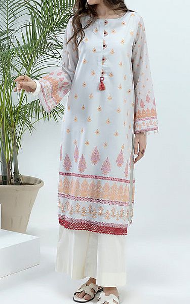 Salitex Light Grey Lawn Kurti | Pakistani Lawn Suits- Image 1