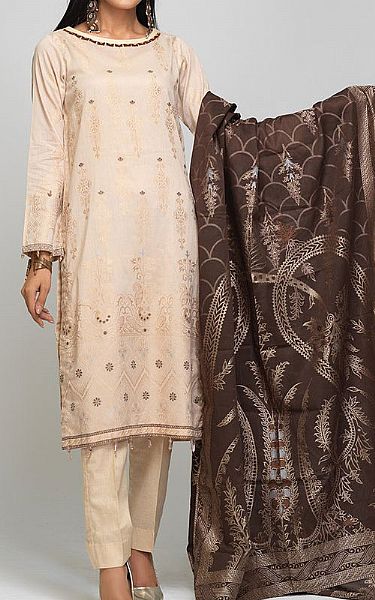 Salitex Off-white Jacquard Suit | Pakistani Dresses in USA- Image 1