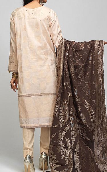 Salitex Off-white Jacquard Suit | Pakistani Dresses in USA- Image 2