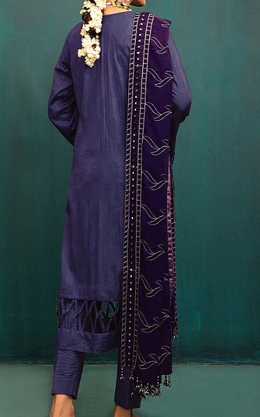 Salitex Navy Jacquard Suit | Pakistani Winter Dresses- Image 2