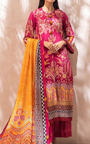 Salitex Magenta Linen Suit | Pakistani Winter Dresses- Image 1