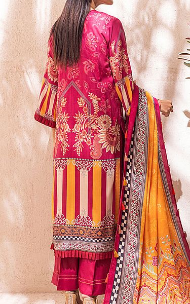 Salitex Magenta Linen Suit | Pakistani Winter Dresses- Image 2