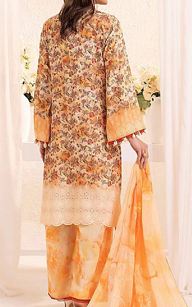 Salitex Pale Orange/Ivory Lawn Suit | Pakistani Lawn Dress in USA- Image 2