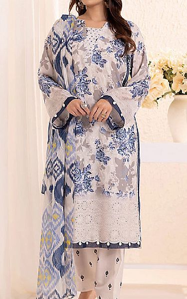 Salitex Light Grey Lawn Suit | Pakistani Lawn Dress in USA- Image 1