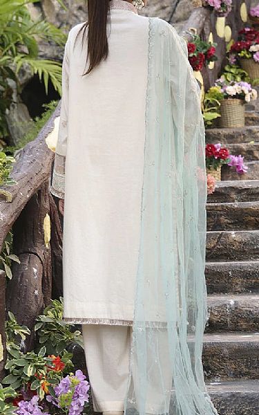 Salitex White Cambric Suit | Pakistani Winter Dresses in USA- Image 2