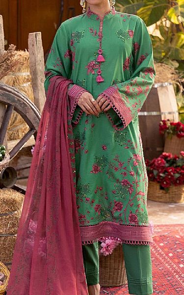 Salitex Viridian Green Cambric Suit | Pakistani Winter Dresses in USA- Image 1