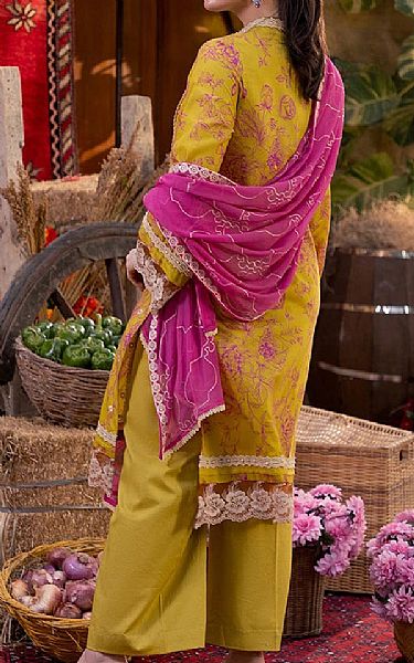 Salitex Golden Yellow Cambric Suit | Pakistani Winter Dresses in USA- Image 2