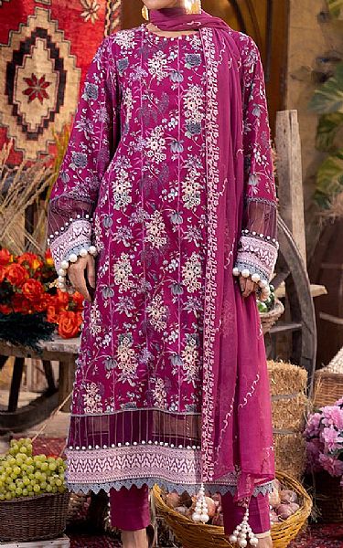 Salitex Raspberry Cambric Suit | Pakistani Winter Dresses in USA- Image 1