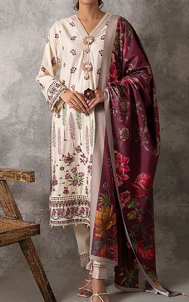 Salitex Ivory Cottel Suit | Pakistani Winter Dresses in USA- Image 1