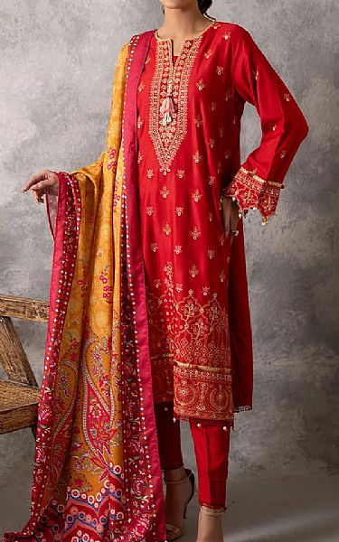 Salitex Carmine Cottel Suit | Pakistani Winter Dresses in USA- Image 1