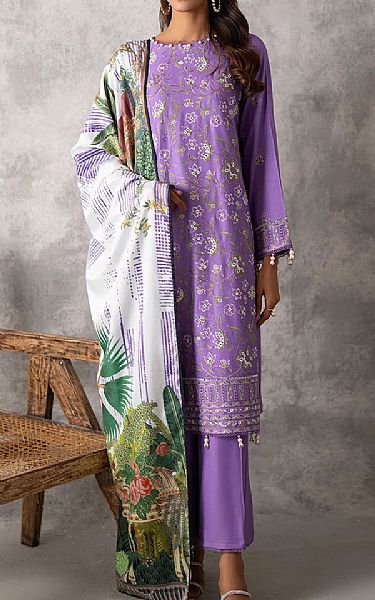 Salitex Lavander Cottel Suit | Pakistani Winter Dresses in USA- Image 1