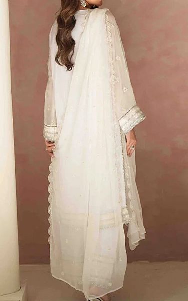Salitex Off White Chiffon Suit | Pakistani Embroidered Chiffon Dresses USA- Image 2