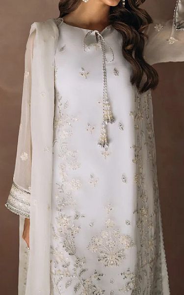 Salitex Off White Chiffon Suit | Pakistani Embroidered Chiffon Dresses USA- Image 3