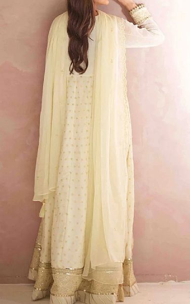 Salitex Off White Chiffon Suit | Pakistani Embroidered Chiffon Dresses USA- Image 2