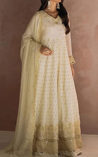 Salitex Off White Chiffon Suit | Pakistani Embroidered Chiffon Dresses USA- Image 3