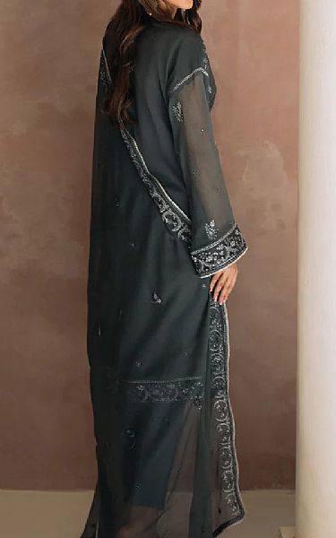 Salitex Charcoal Grey Chiffon Suit | Pakistani Embroidered Chiffon Dresses USA- Image 2