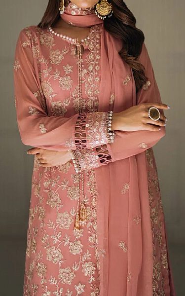 Salitex Pink Chiffon Suit | Pakistani Embroidered Chiffon Dresses USA- Image 3