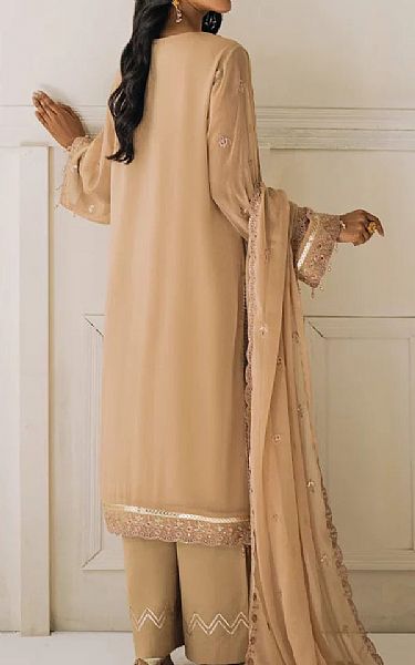 Salitex Tan Chiffon Suit | Pakistani Embroidered Chiffon Dresses USA- Image 2