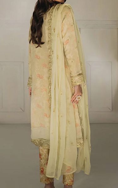 Salitex Light Golden Chiffon Suit | Pakistani Embroidered Chiffon Dresses USA- Image 2