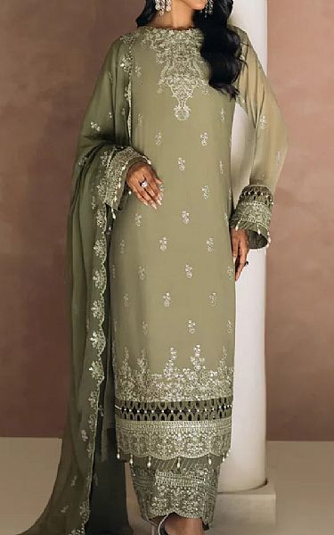 Salitex Sage Chiffon Suit | Pakistani Embroidered Chiffon Dresses USA- Image 1