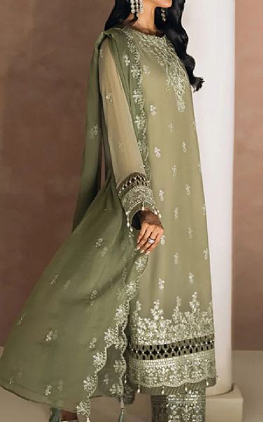 Salitex Sage Chiffon Suit | Pakistani Embroidered Chiffon Dresses USA- Image 3